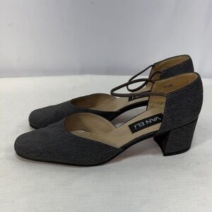 🍿VanEli 90s Women's Charcoal Block fabric Heel Pumps: